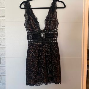 For Love & Lemons Black Lace Dress